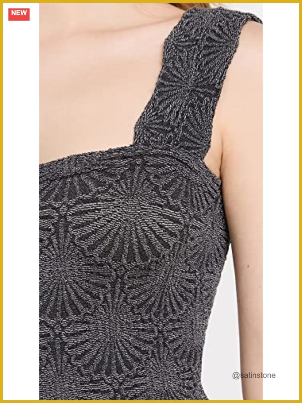 Lightweight Knit Square Neck Floral Lettuce Edge Cami - Picture 5 of 5
